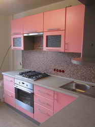 Кухня на заказ с фасадами из Пленка  Розовая