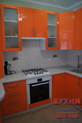 Кухня на заказ с фасадами из Пленка  Оранжевый металлик