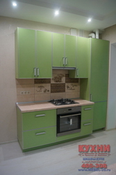 Кухня на заказ с фасадами из Ламинат в профиле  Зеленый (764)